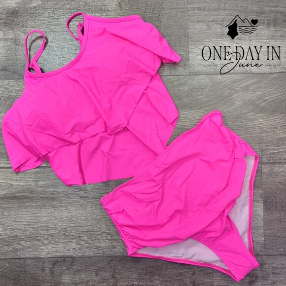 Adisputent High Waist Flounce Bikini Swimsuit Size M - Picture 3 of 7